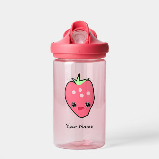 Bouteille D'eau Cute Kawaii fraise claire rose enfants monogrammé