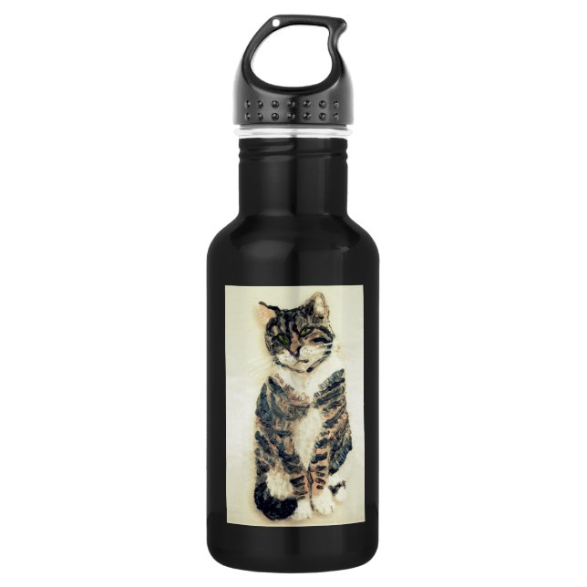 Bouteille D'eau Cute Kitty Tabby Cat Art (Devant)