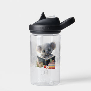 Bouteille D'eau Cute Koala avec livre Kids School Nom personnalisé