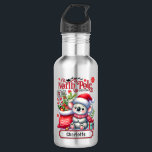 Bouteille D'eau Cute Koala Chirstmas Nom personnalisé<br><div class="desc">Cute Koala Chirstmas Nom personnalisé Bouteilles d'eau de vacances comprend une jolie Koala portant un chapeau de Père Noël et une écharpe avec un sac Père Noël. Parfait pour les cadeaux de Noël,  fêtes de Noël et fêtes de fin d'année,  anniversaires et plus encore. Créé par Evco Studio www.zazzle.com/store/evcostudio</div>
