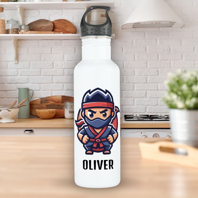 Bouteille D'eau Cute Ninja Warrior Personnalisé (Créateur téléchargé)
