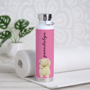 Bouteille D'eau Cute nommé rose avec / Crème couleur ours en tourb