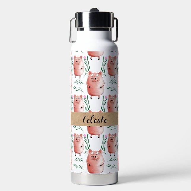Bouteille D'eau Cute Pig Water Bottle – Adorable Farm Animal Drink (Salle de sport)