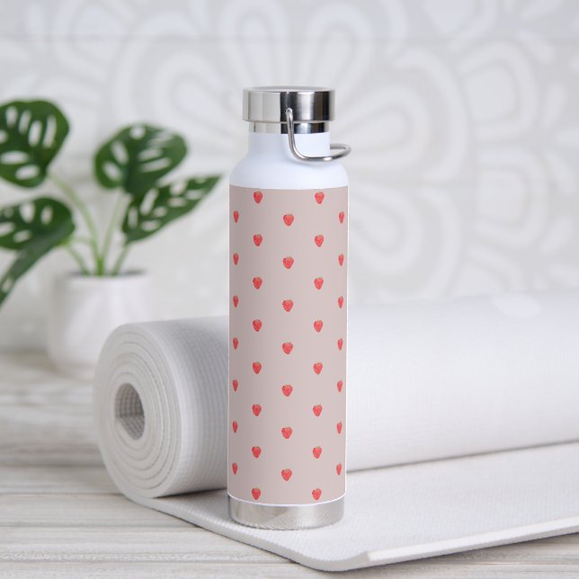 Bouteille D'eau Cute Pink and Red Strawberry Pattern Water Bottle. (Yoga)