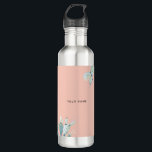 Bouteille D'eau Cute Pink Prickly Pears Plant Lovers Custom Name<br><div class="desc">Cute Pink Prickly Pears Cacti Plant Lovers Custom Name water bottle</div>