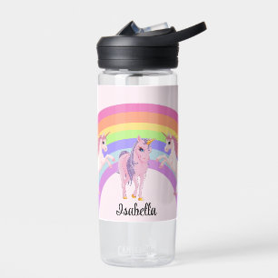 Bouteille D'eau Cute Rainbow Unicorn Ajouter Nom de la fille Boute