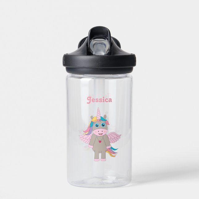 Bouteille D'eau Cute Rainbow Unicorn Design School (Avant)