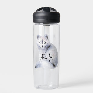 Bouteille D'eau Cute renard nordique avec marques florales