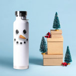 Bouteille D'eau Cute Snowman Isolé<br><div class="desc">Jolie illustration du visage de bonhomme de neige sur une bouteille blanche isolée pour chaud et froid!</div>