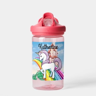 Bouteille D'eau Cute UNICORN Personnaliser le nom de la fille