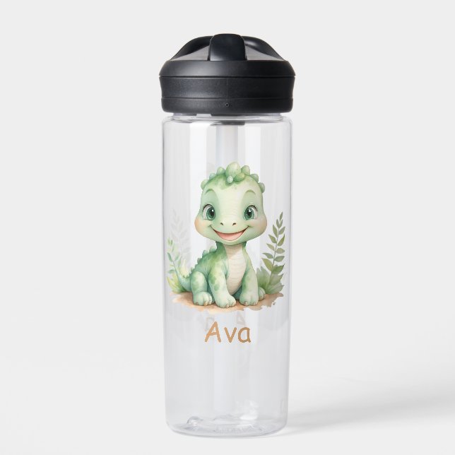 Bouteille D'eau Cute Watercolor Dinosaur Personalized Kids (Extérieur)