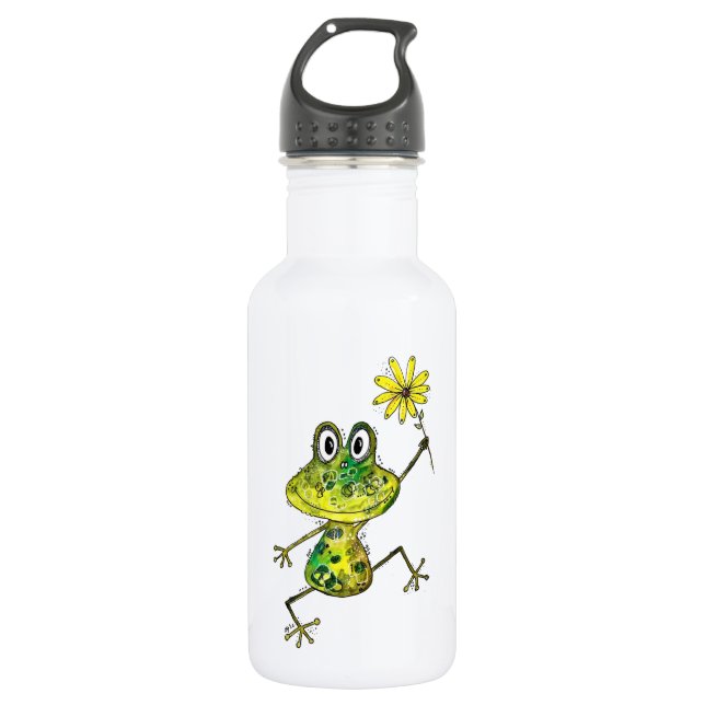 Bouteille D'eau Cute Whimsical Happy Frog (Devant)