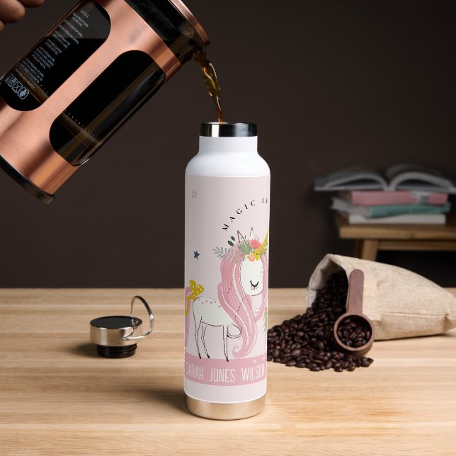 Bouteille D'eau Cute Whimsical Magique Unicorn Rose Princess Enfan (Gym)