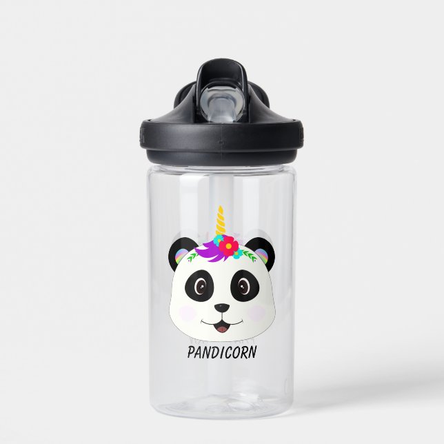 Bouteille D'eau Cute Whimsical Panda Unicorn Pandicorn (Avant)