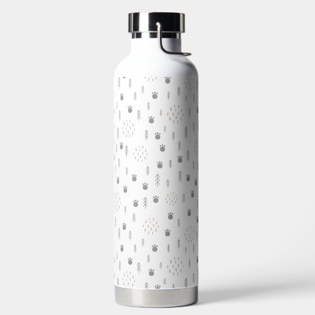 Bouteille D'eau Cute Woodland Animal Track Pattern (Droite)