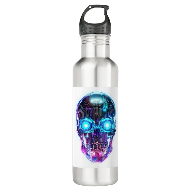 Bouteille D'eau Cyberpunk Skull King (Devant)