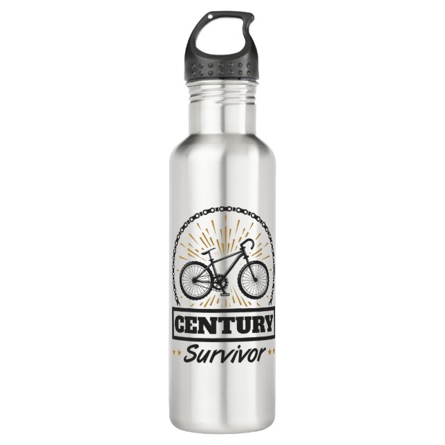 Bouteille D'eau Cyclisme Survivant du siècle 100 Miles Course Vélo (Devant)