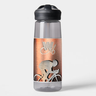 Bouteille D'eau Cycliste - Imitation acier brossé - Argent&Copper