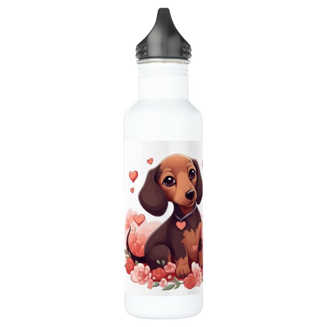 Bouteille D'eau Dachshund Meilleure maman de chien du monde (Gauche)