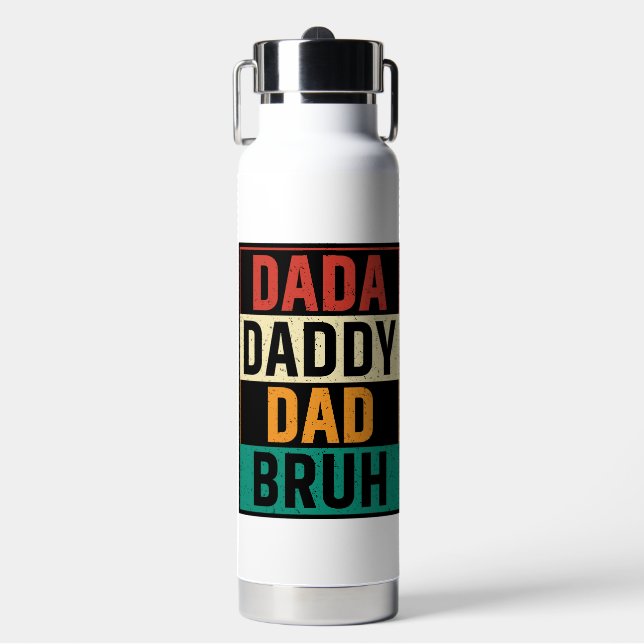 Bouteille D'eau Dada Daddy Papa Bruh Drôle Fête des pères rétro (Salle de sport)