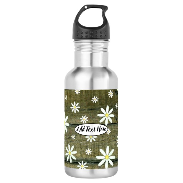 Bouteille D'eau Daisis Rustique Barne Planche Daisy Flower (Devant)