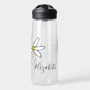 Bouteille D'eau Daisy Doodle Fleur Personnalisé Monogramme