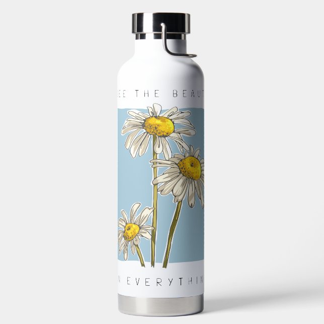 Bouteille D'eau Daisy Flowers Beauté Slogan (Droite)
