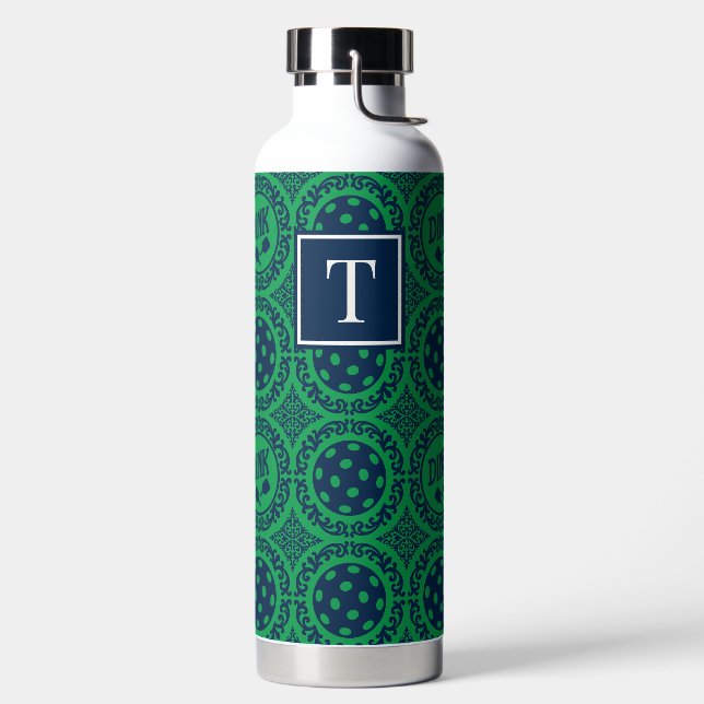 Bouteille D'eau Damassé de Pickleball Prépa - Dink Navy et Vert  (Droite)