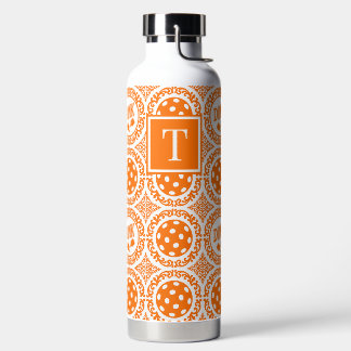 Bouteille D'eau Damassé Pickleball Prépa - Motif Dink Orange