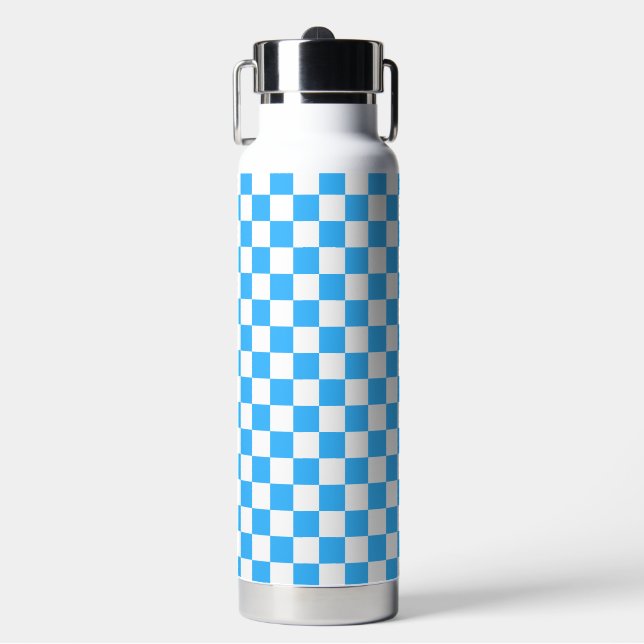 Bouteille D'eau Damier bleu clair classique  (Salle de sport)