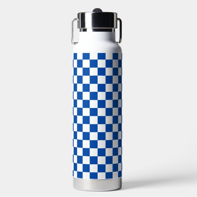 Bouteille D'eau Damier bleu de cobalt classique (Salle de sport)