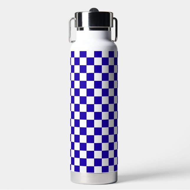 Bouteille D'eau Damier bleu profond  (Salle de sport)
