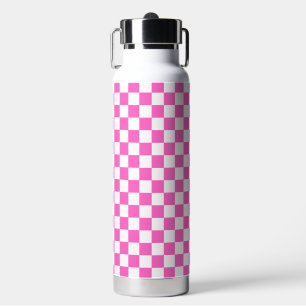 Bouteille D'eau Damier rose visuel classique
