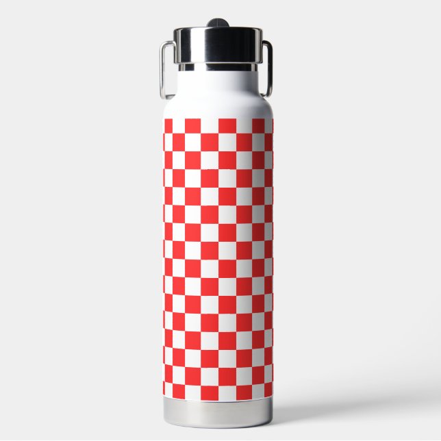 Bouteille D'eau Damier rouge visuel classique  (Salle de sport)