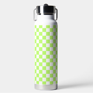 Bouteille D'eau Damier vert citron visuel classique 