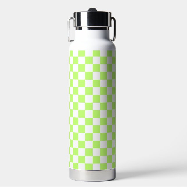Bouteille D'eau Damier vert citron visuel classique  (Salle de sport)