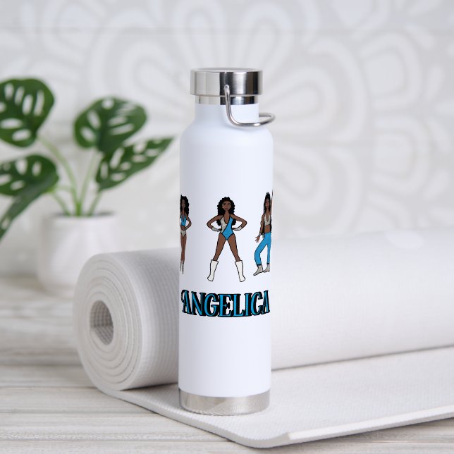 Bouteille D'eau Danse Turquoise Argent #1 (Yoga (pivoté))