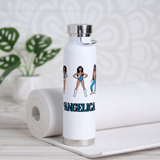 Bouteille D'eau Danse Turquoise Argent #2 (Yoga (pivoté))
