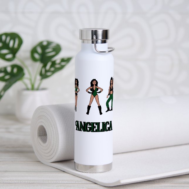 Bouteille D'eau Danseur noir vert #2 (Yoga (pivoté))