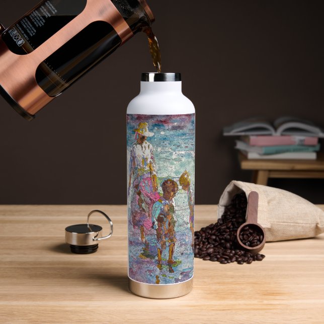 Bouteille d'eau d'art fin – Rassemblement de lumiè (Café (pivotée))