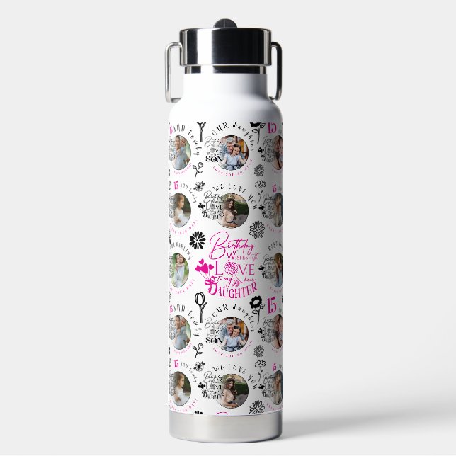 Bouteille D'eau Daughter Birthday Custom Photo (Salle de sport)