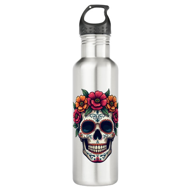 Bouteille D'eau Day of the Dead Sugar Skull � Dia de los Muertos S (Devant)