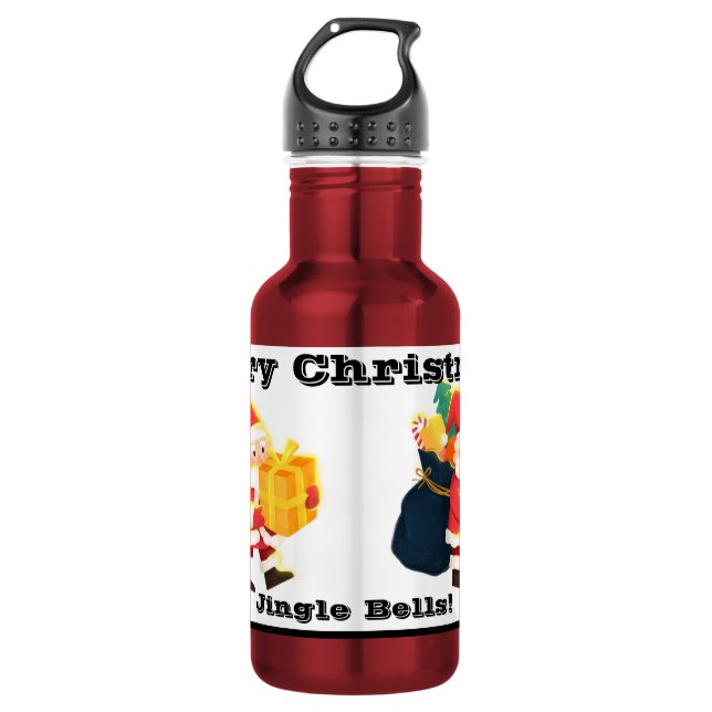 Bouteille d'eau de 24 oz imprimée avec des vœux de (Devant)
