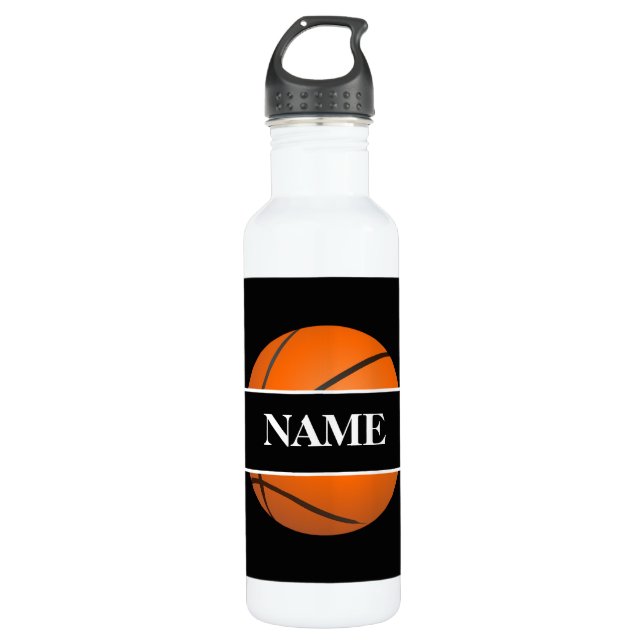Bouteille d'eau de basket-ball 24 OZ personnalisée (Devant)