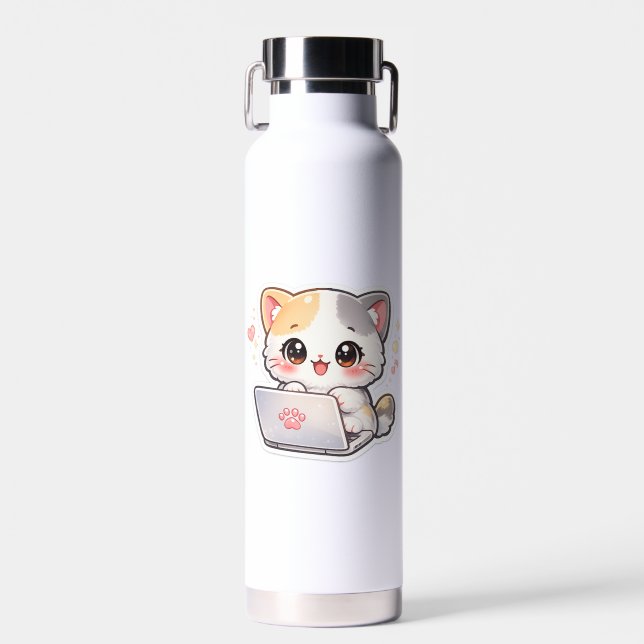 Bouteille d'eau de chat mignon Kawaii pour étudier (Avant)