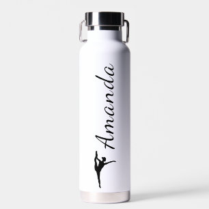 Bouteille d'eau de danse simple noir et blanc (22