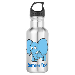 Bouteille d'eau de dessin d'éléphant bleu