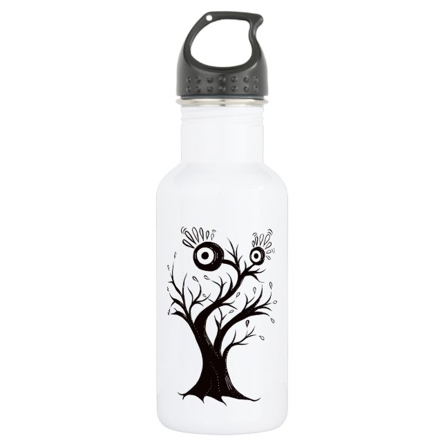 Bouteille D'eau De dessin étrange d'encre de monstre d'arbre (Devant)