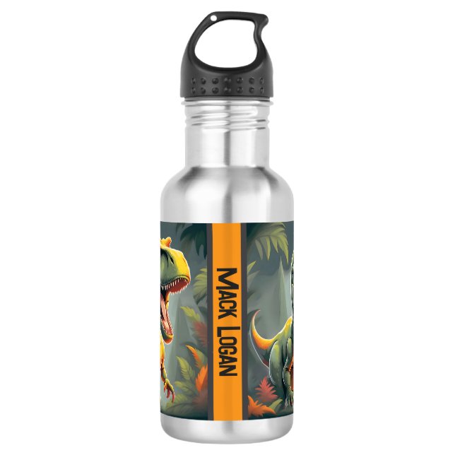 Bouteille d'eau de dinosaure jurassique T Rex (Devant)