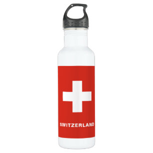 Bouteille d'eau de drapeau de la Suisse